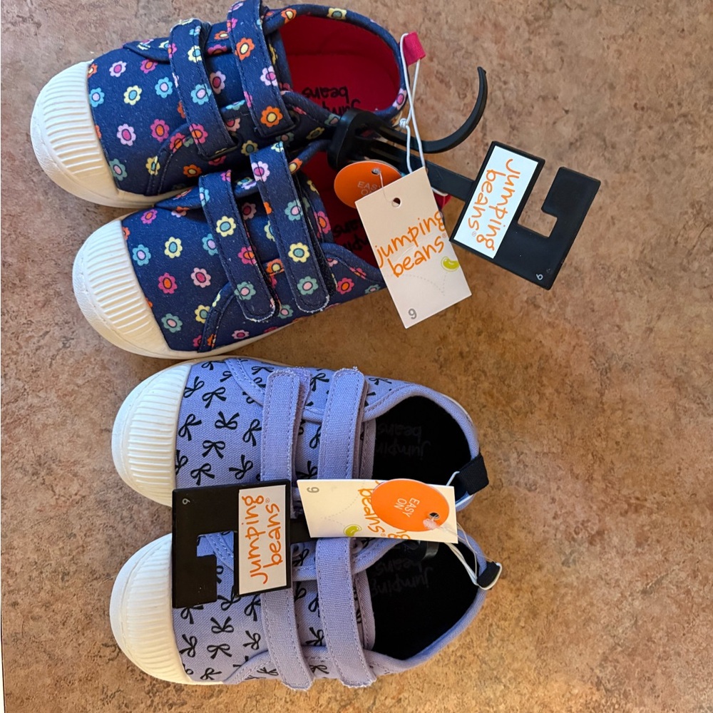 Jumping Beans Kids' Floral and Bow Pattern Sneakers